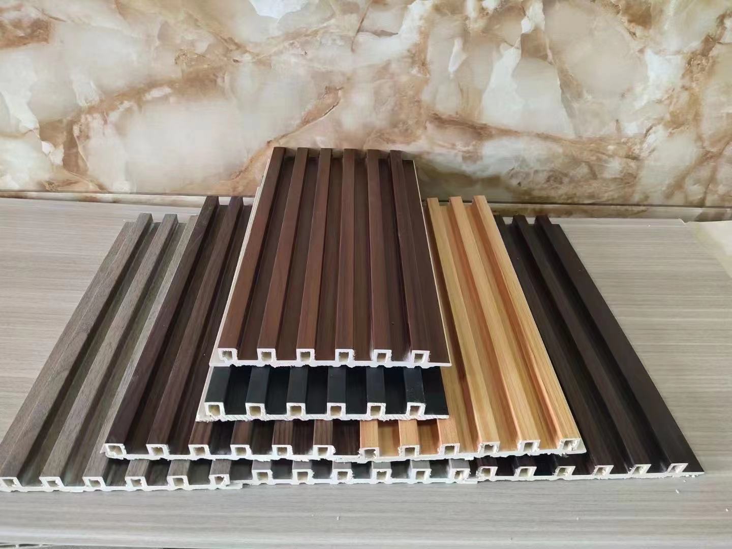 陜西生態(tài)木輕奢格柵，石材搭配背景墻，吊頂，裝飾墻